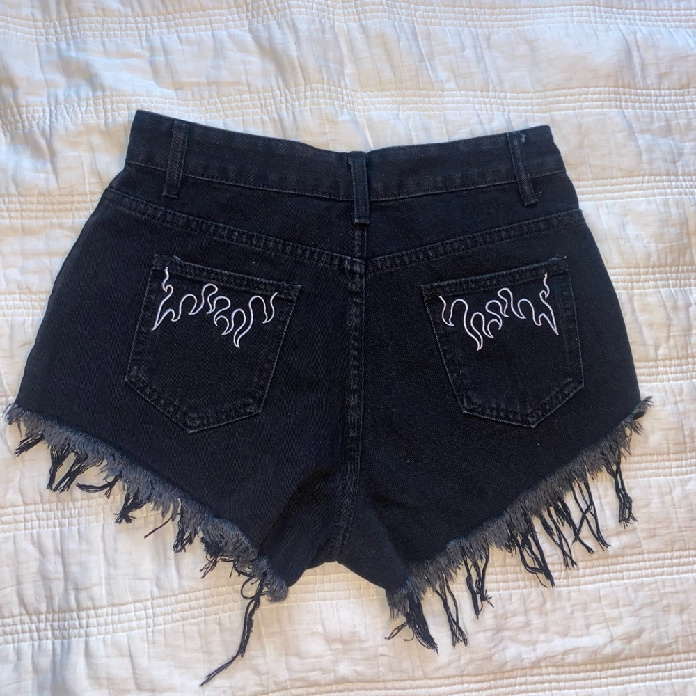 High Rise Flames Jean Shorts